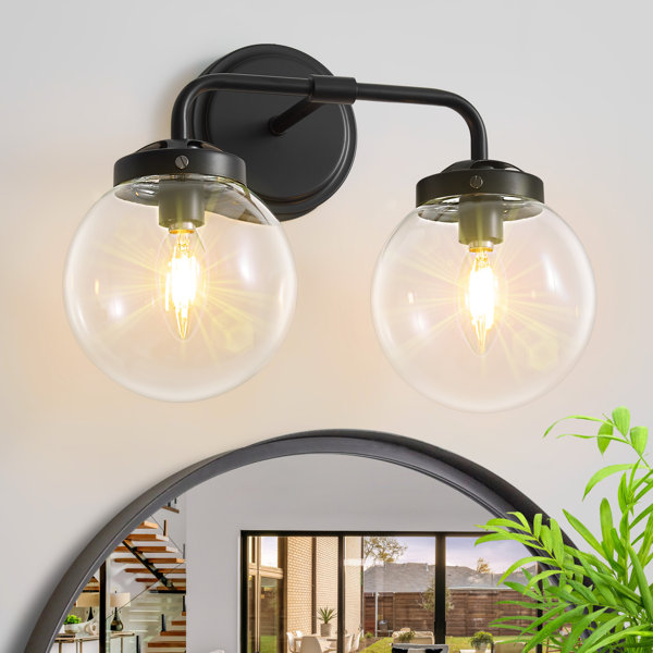 Breakwater Bay Bathroom Vanity Lighting With Clear Shades Dimmable Bathroom Light Fixtures | Wayfair